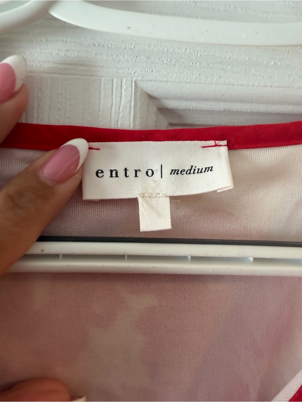 entro Pink & Red Trim Floral Top - Picture 3 of 5